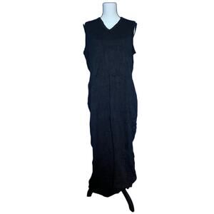 United Colors of Benetton Black Sleeveless Maxi Dress Wool Blend M Made in Italy